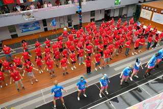 Freshers doing the fresher dance at O'week.